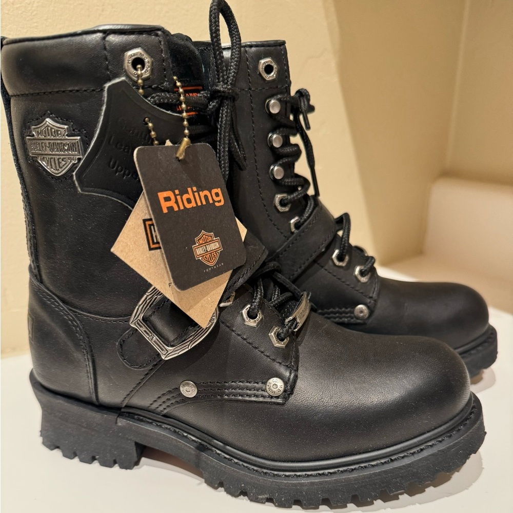 NEW! HARLEY DAVIDSON LEATHER MOTORCYCLE WOMEN BOOTS SIZE 7.5 w/Tags